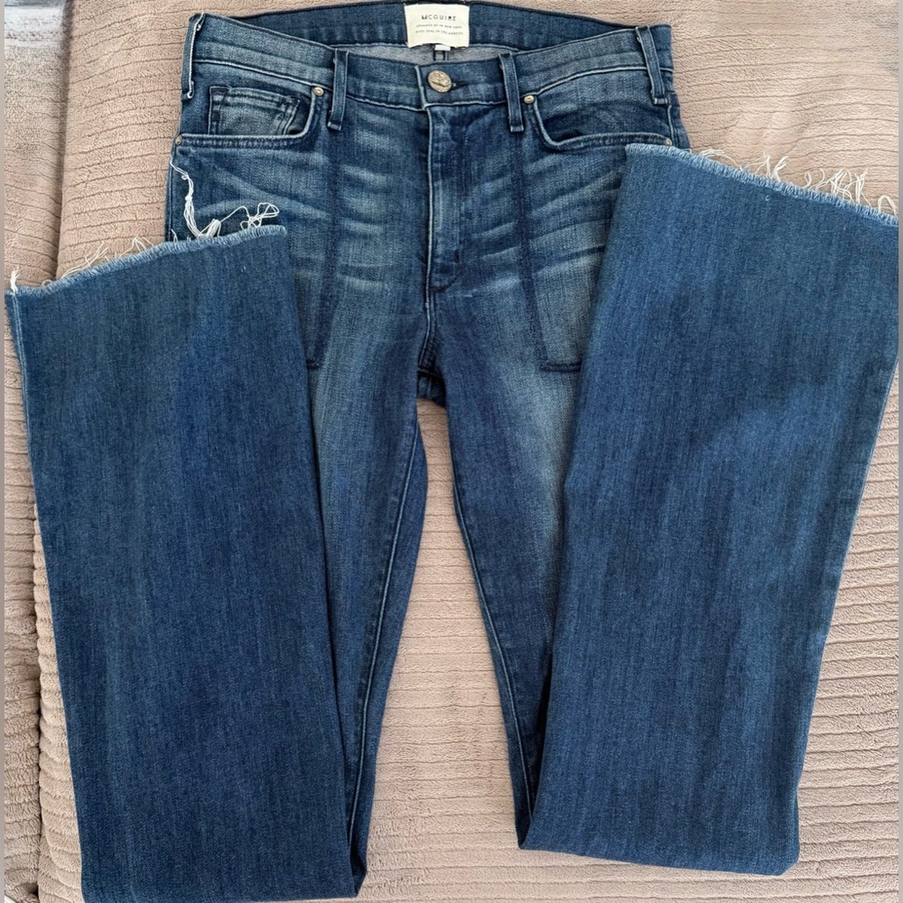 McGuire Denim Patch Pocket Flares, Size 28